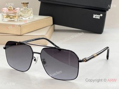 Copy Mont Blanc Mens Sunglasses MB877 Black-coloured Metal Frame